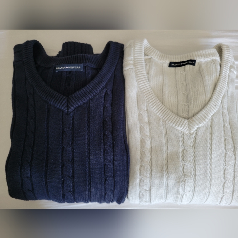 Brandy Melville Cable Knit Sweaters in Cream and Black